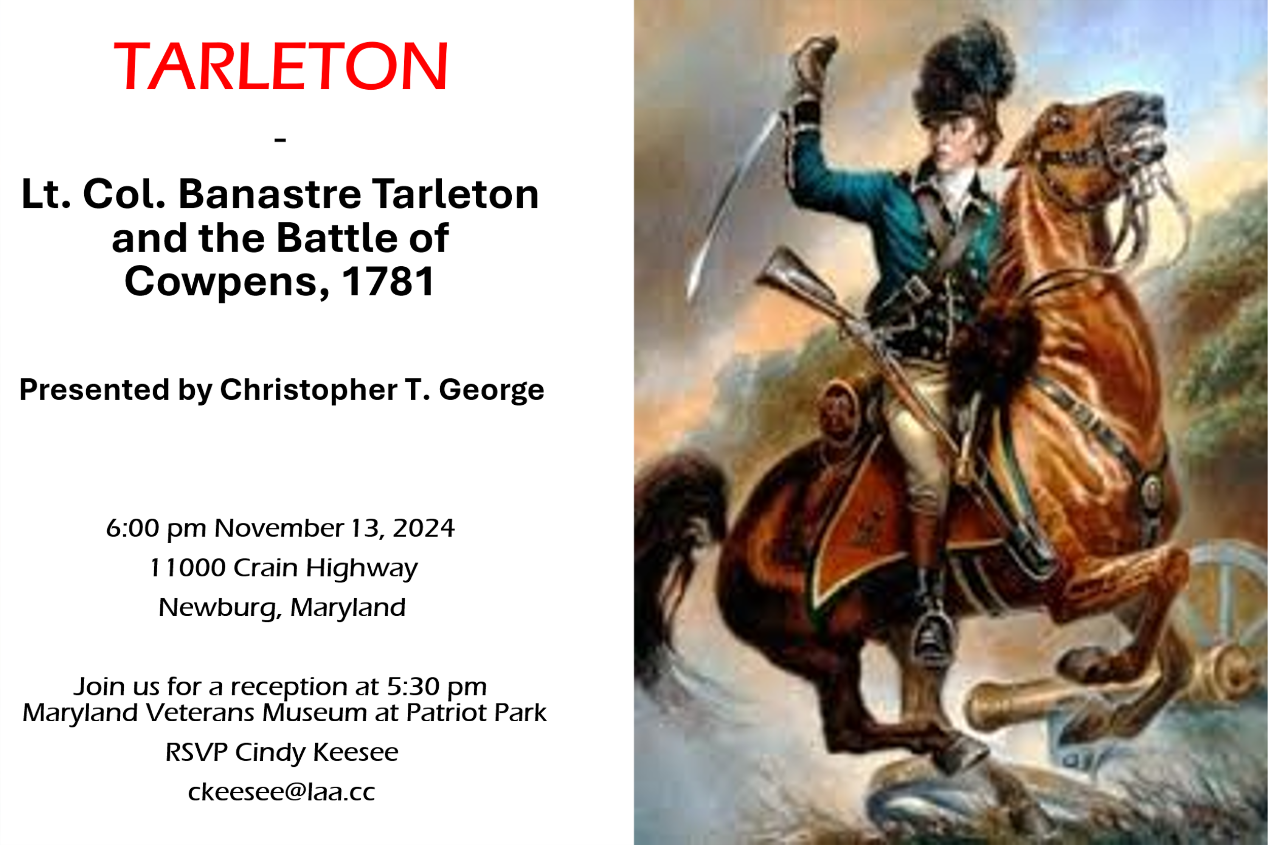 Lt. Col. Banastre Tarleton and the Battle of Cowpens, 1781